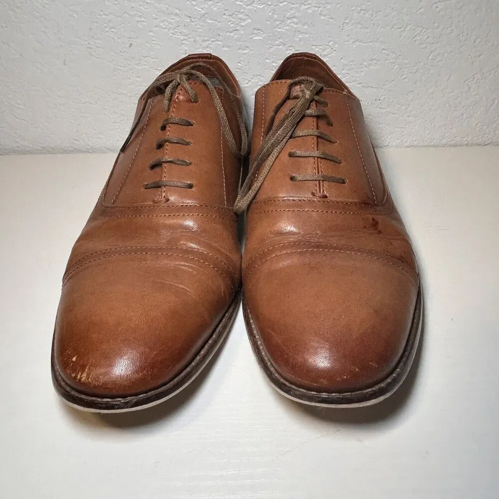 RUSH Gordon Rush Brown Oxford Classic Men's Shoes Size 10 Leather Everett